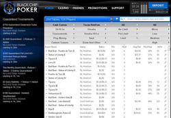 Black Chip Poker open table boards